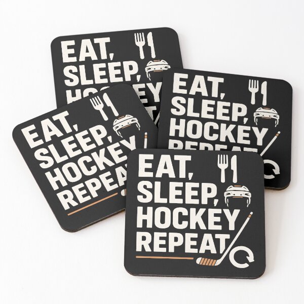 Item preview, “Eat Sleep Hockey Repeat Shirt – For Obsessed Fans Who Bleed Team Colors  designed and sold by WAUZ.
