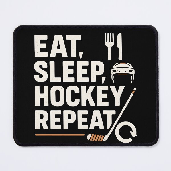 Item preview, “Eat Sleep Hockey Repeat Shirt – For Obsessed Fans Who Bleed Team Colors  designed and sold by WAUZ.