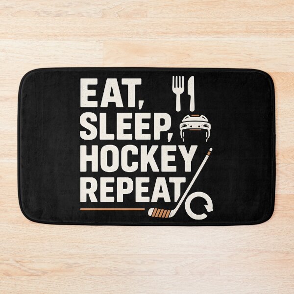 Item preview, “Eat Sleep Hockey Repeat Shirt – For Obsessed Fans Who Bleed Team Colors designed and sold by WAUZ.