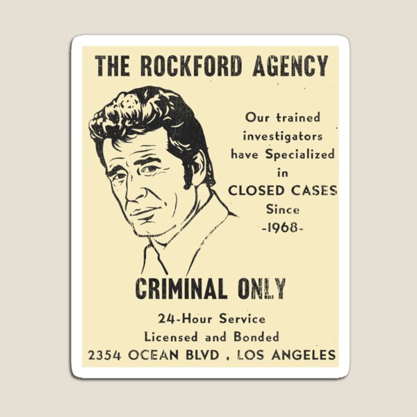Aperçu de l'œuvre Les Dossiers Rockford - Agence criminelle 1968 créée et vendue par ourkid.