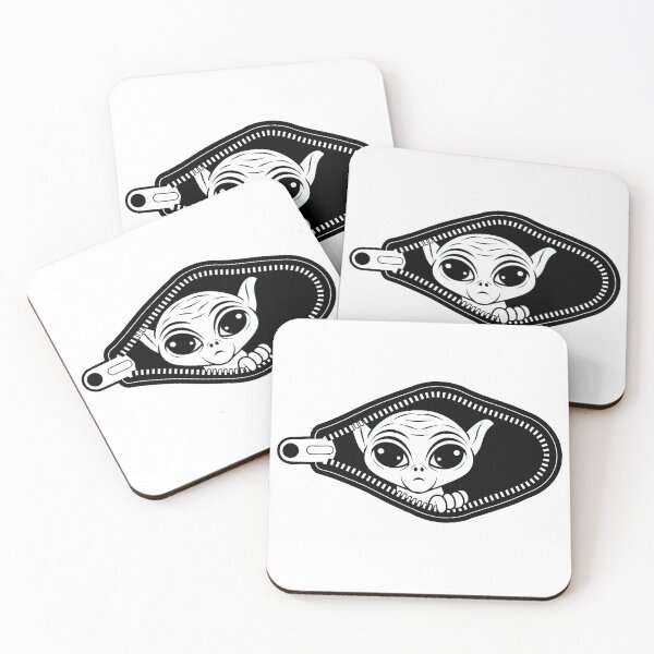 Item preview, Alien looks out of zipper designed and sold by QuanntixArt.
