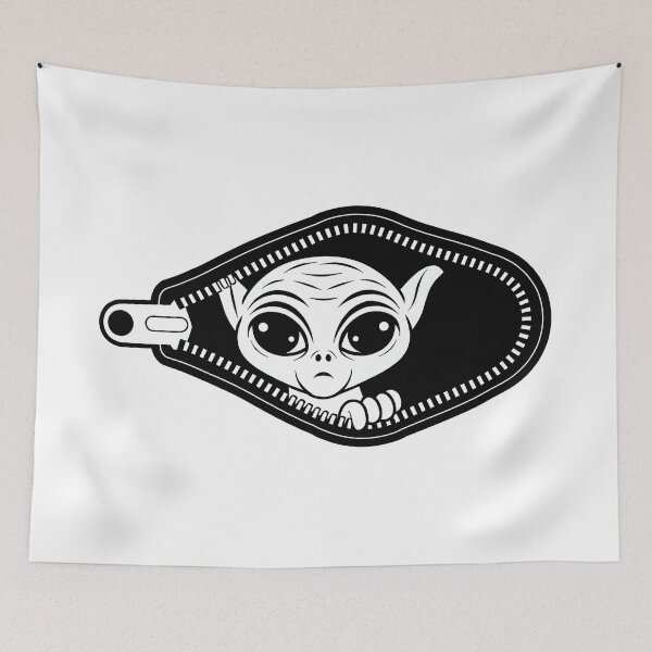 Item preview, Alien looks out of zipper designed and sold by QuanntixArt.
