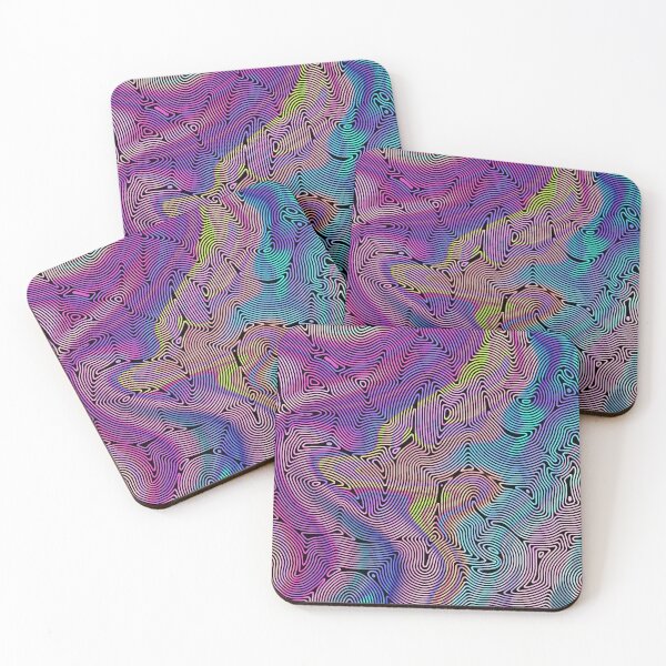 Item preview, abstract maze in pastel colors designed and sold by chambergambit.