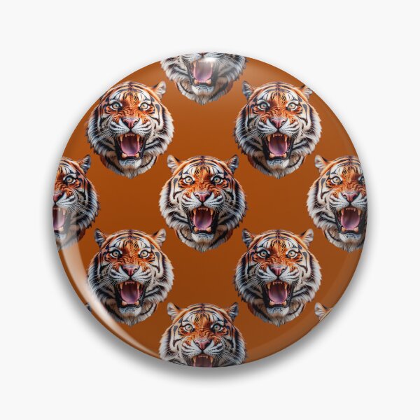 Item preview, Tiger Head Pattern On Brown Background  designed and sold by PatternTitan.