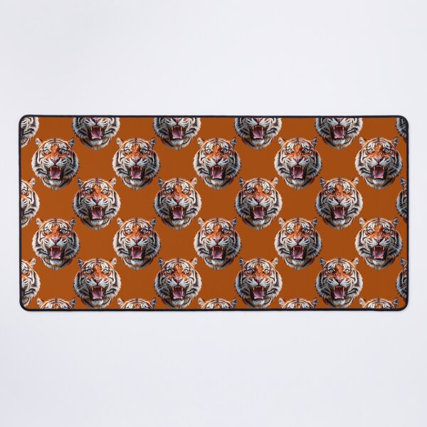 Item preview, Tiger Head Pattern On Brown Background designed and sold by PatternTitan.