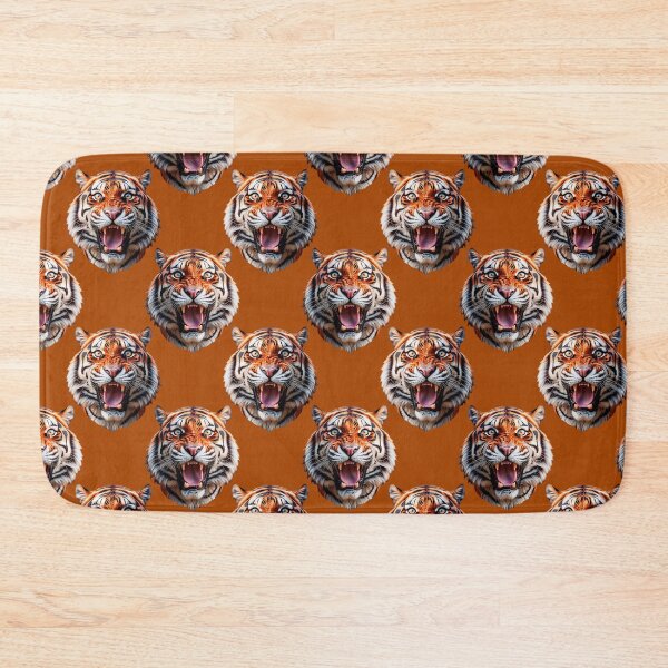 Item preview, Tiger Head Pattern On Brown Background  designed and sold by PatternTitan.