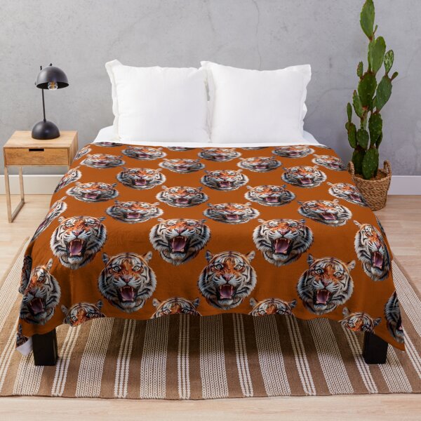 Item preview, Tiger Head Pattern On Brown Background  designed and sold by PatternTitan.