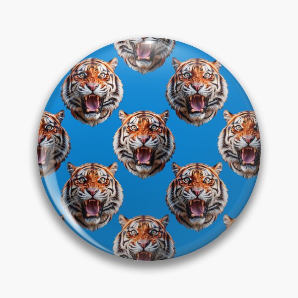 Item preview, Tiger Head Pattern On Blue Background  designed and sold by PatternTitan.