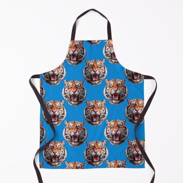 Item preview, Tiger Head Pattern On Blue Background designed and sold by PatternTitan.