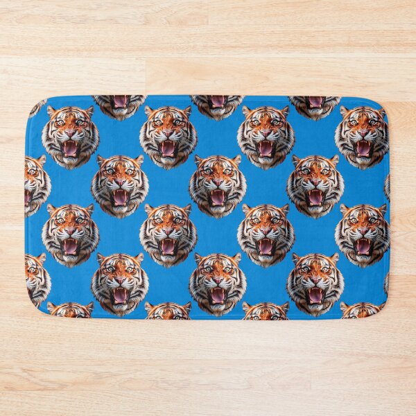 Item preview, Tiger Head Pattern On Blue Background  designed and sold by PatternTitan.