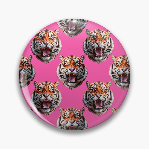 Item preview, Tiger Head Pattern On Pink Background  designed and sold by PatternTitan.