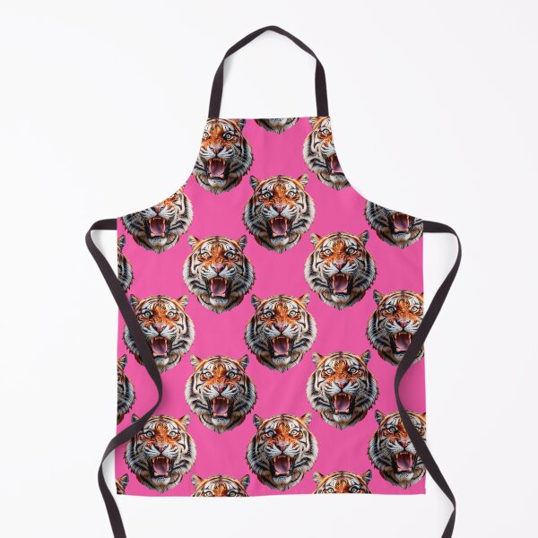 Item preview, Tiger Head Pattern On Pink Background designed and sold by PatternTitan.