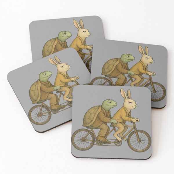 Item preview, Tortoise and Hare on a Tandem | Vintage Animal Humor Art designed and sold by Ironzoulz.