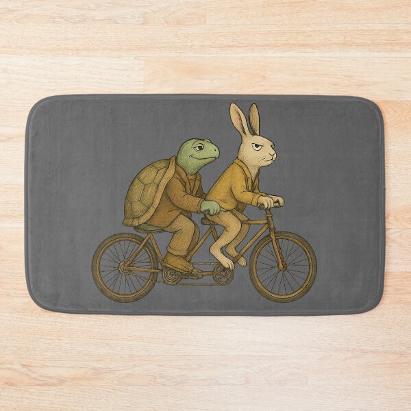 Item preview, Tortoise and Hare on a Tandem | Vintage Animal Humor Art designed and sold by Ironzoulz.