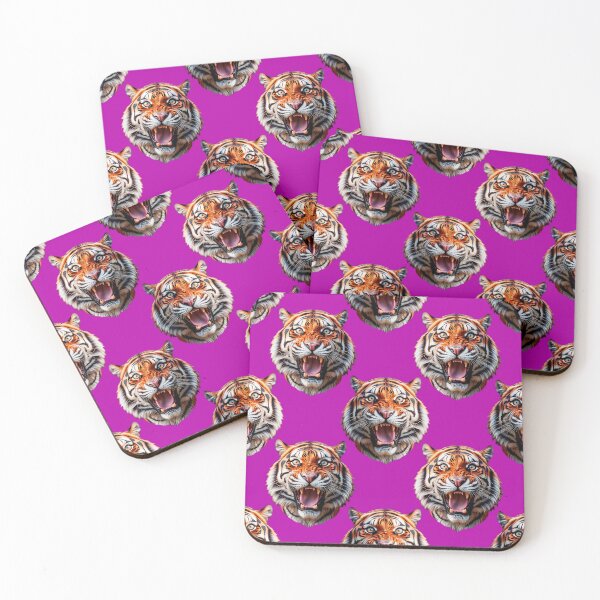 Item preview, Tiger Head Pattern On Purple Background  designed and sold by PatternTitan.