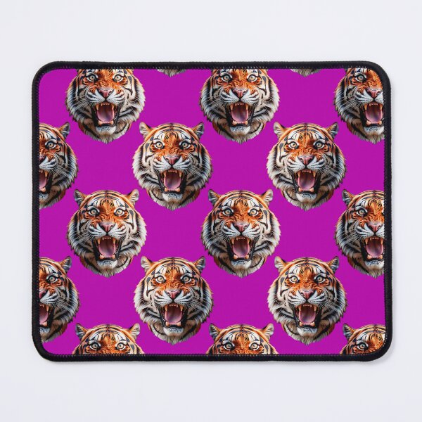 Item preview, Tiger Head Pattern On Purple Background designed and sold by PatternTitan.