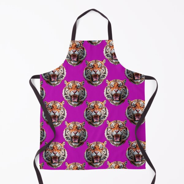 Item preview, Tiger Head Pattern On Purple Background designed and sold by PatternTitan.