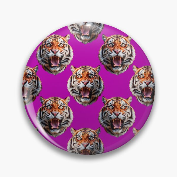 Item preview, Tiger Head Pattern On Purple Background  designed and sold by PatternTitan.