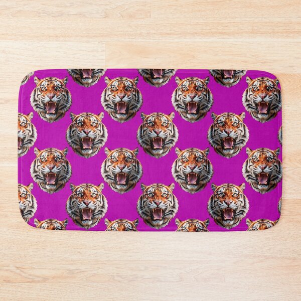 Item preview, Tiger Head Pattern On Purple Background  designed and sold by PatternTitan.