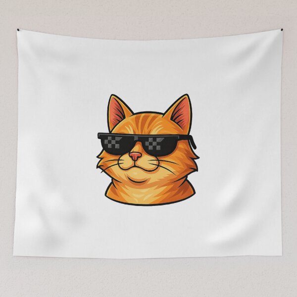 Item preview, Cool cat with sunglasses in meme design designed and sold by KnlDsgn.