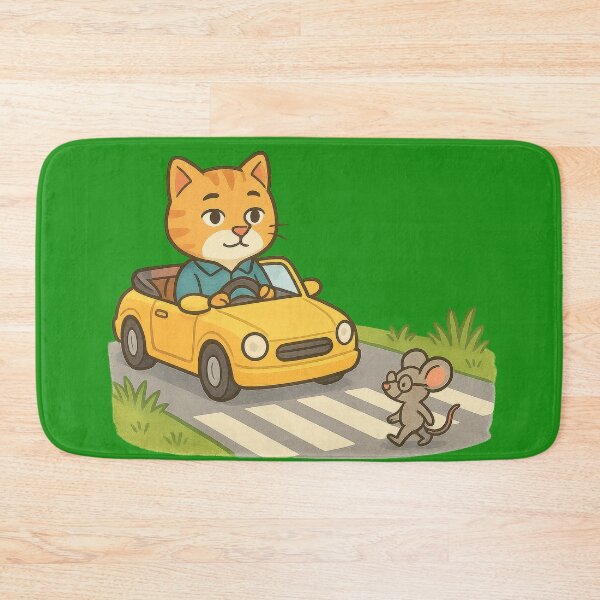 Item preview, Polite Ginger Cat Driver Stops for Mouse Pedestrian designed and sold by IraBum.