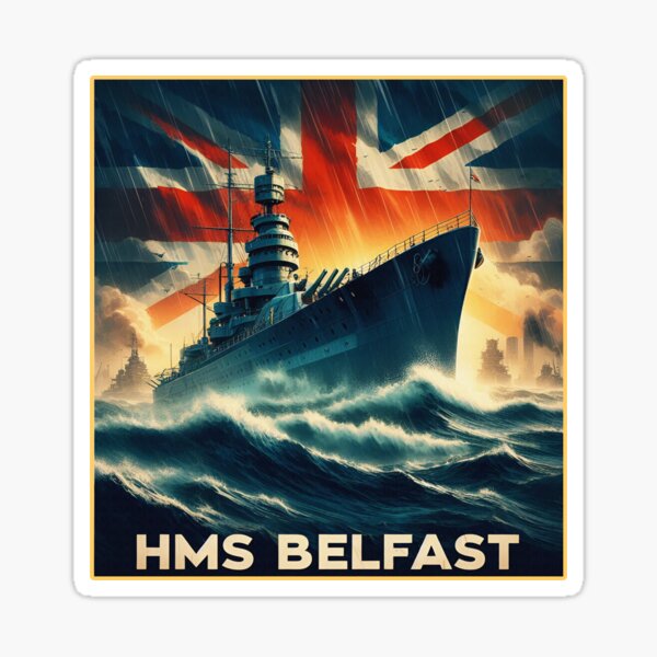 Item preview, HMS Belfast – Vintage War Poster designed and sold by natzeroART.