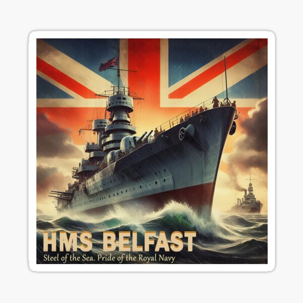 Item preview, HMS Belfast – Vintage War Poster designed and sold by natzeroART.