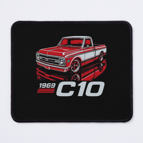 Item preview, 1969 Chevy C10 in Red and White with Mirror Reflection designed and sold by TheArtOfCar.