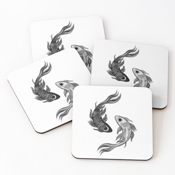 Item preview, Day & Night - Black & white Koi fish designed and sold by Scarlet Swan.