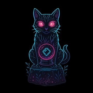 Artwork thumbnail, Cyber Cat Oracle by TeeLabDesign