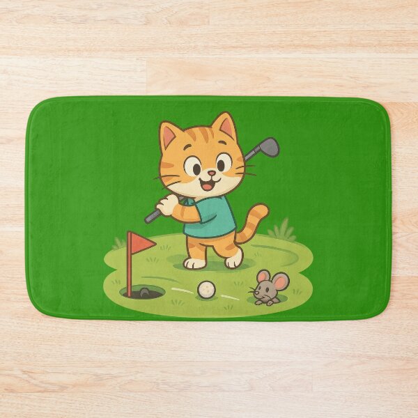Item preview, Cute Ginger Cat Playing Golf with Mouse Friend designed and sold by IraBum.