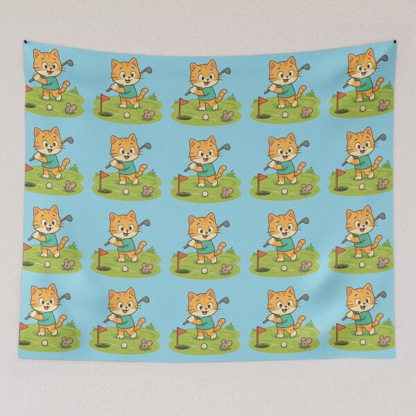 Item preview, Cute Ginger Cat Playing Golf with Mouse Friend designed and sold by IraBum.