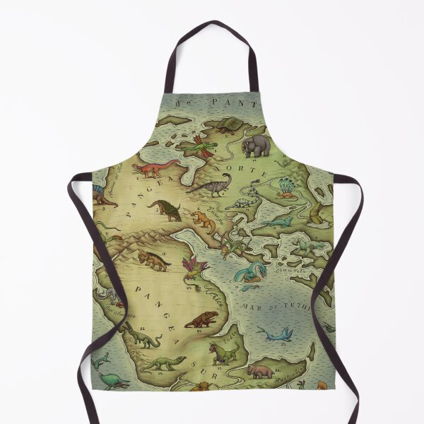 Item preview, TRIASSIC period map (vintage syle) Medieval Bestiary. Pangea Map designed and sold by Mario Lanzas.