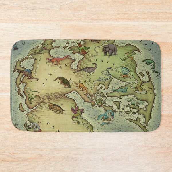 Item preview, TRIASSIC period map (vintage syle) Medieval Bestiary. Pangea Map designed and sold by Mario Lanzas.