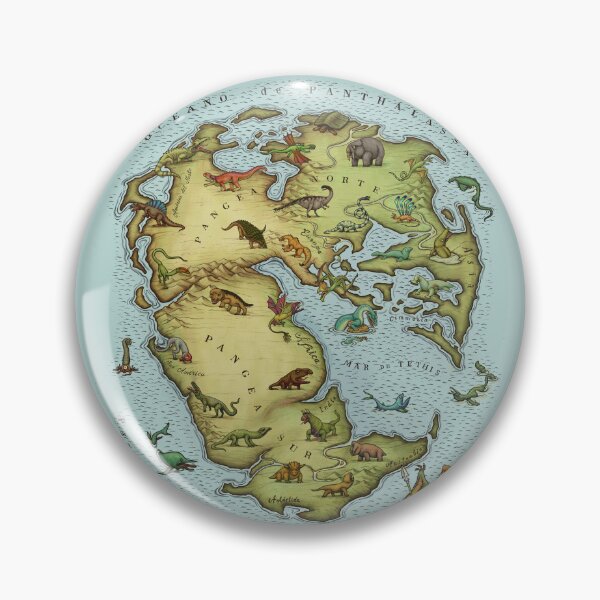 Item preview, TRIASSIC period map (vintage syle) Medieval Bestiary. Pangea Map designed and sold by Mario Lanzas.