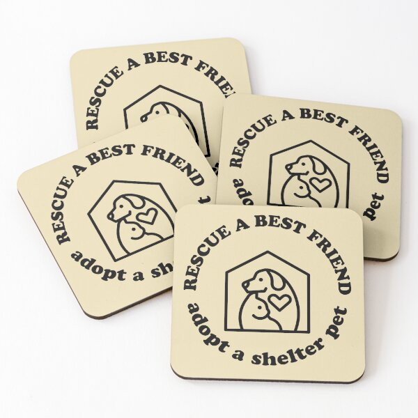 Item preview, rescue a best friend (curved font, black text) designed and sold by quinnhopp.