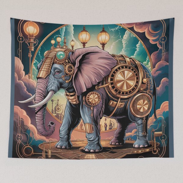 Item preview, Majestic elephant in surreal steampunk style. designed and sold by Lilashakti ⭐️ ⭐️ ⭐️ ⭐️ ⭐️.
