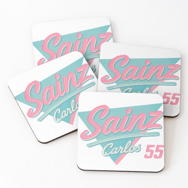 Item preview, Carlos Sainz F1 Graphic - Summer Retro Script Design | Racing Number 55 Art designed and sold by Studio F1Grid.