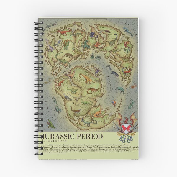 Item preview, JURASSIC PERIOD MAP (vintage style) medieval bestiary designed and sold by Mario Lanzas.