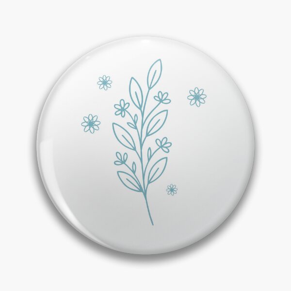 Item preview, Light blue branch with leaves and flowers designed and sold by EchoOfSilence.