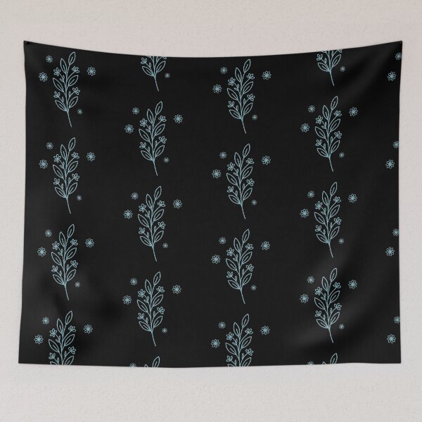 Item preview, Light blue branch with leaves and flowers designed and sold by EchoOfSilence.
