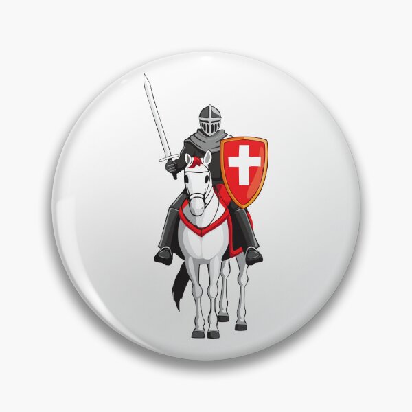 Item preview, Knight on Horseback with Sword and Shield, Horseman with sword, Medieval armored swordsman on horseback, medieval knights wearing armor, helmet, sword in hand riding horse in protective suit designed and sold by Danler.