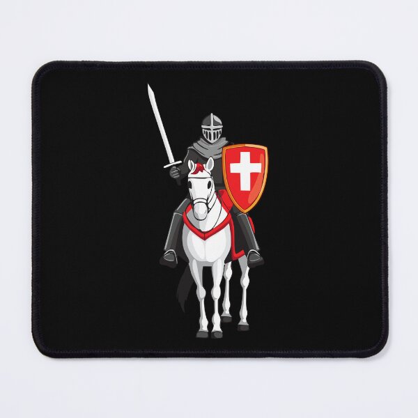 Item preview, Knight on Horseback with Sword and Shield, Horseman with sword, Medieval armored swordsman on horseback, medieval knights wearing armor, helmet, sword in hand riding horse in protective suit designed and sold by Danler.