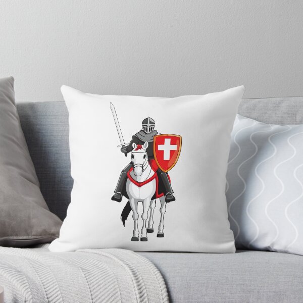 Item preview, Knight on Horseback with Sword and Shield, Horseman with sword, Medieval armored swordsman on horseback, medieval knights wearing armor, helmet, sword in hand riding horse in protective suit designed and sold by Danler.