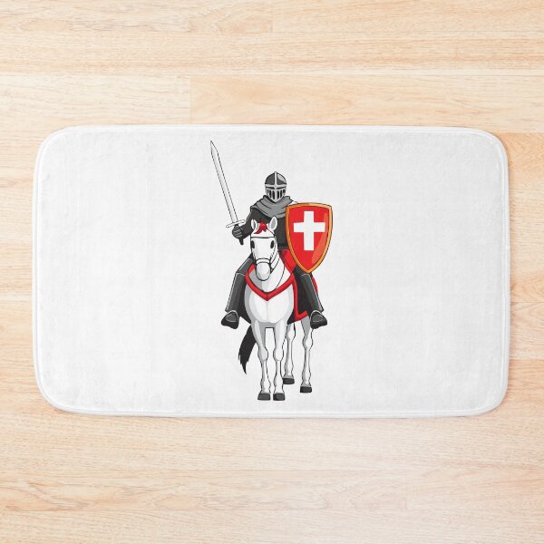 Item preview, Knight on Horseback with Sword and Shield, Horseman with sword, Medieval armored swordsman on horseback, medieval knights wearing armor, helmet, sword in hand riding horse in protective suit designed and sold by Danler.