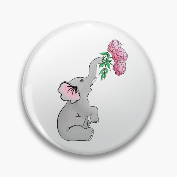 Item preview, Elephant Blowing Peonies designed and sold by daphsam.