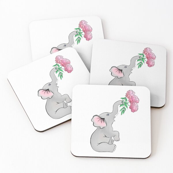 Item preview, Elephant Blowing Peonies designed and sold by daphsam.