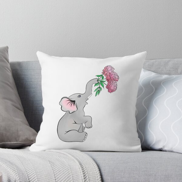 Item preview, Elephant Blowing Peonies designed and sold by daphsam.