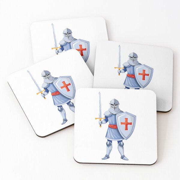 Item preview, Knight with Sword and Shield, Medieval armored swordsman, medieval knights wearing armor, helmet, sword in hand in protective suit designed and sold by Danler.