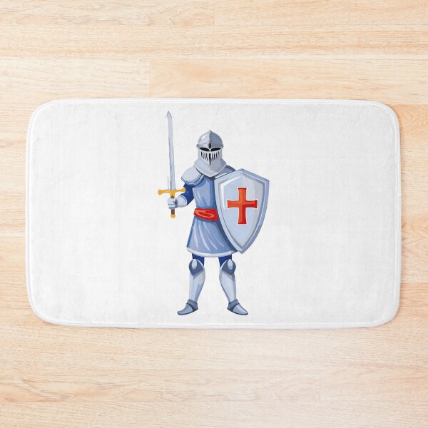 Item preview, Knight with Sword and Shield, Medieval armored swordsman, medieval knights wearing armor, helmet, sword in hand in protective suit designed and sold by Danler.